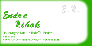 endre mihok business card